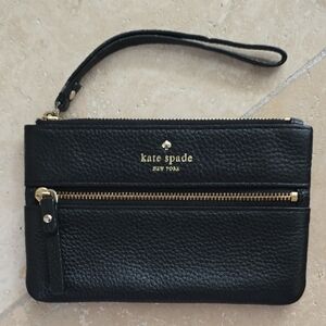 Kate Spade Black Leather Wristlet